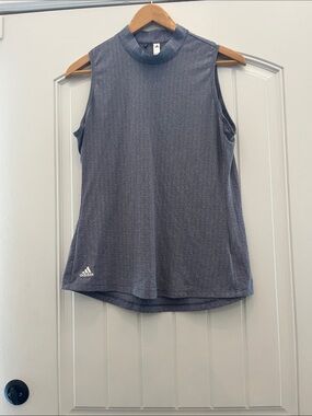 adidas Women's Sleeveless Mock Neck Tank - Heather Blue